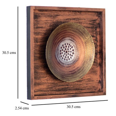 Kezevel Metal Round Wall Decor - Wall Showpiece in Golden Silver Copper Finish, Metal Wall Art for Living, Foyer, Home Decor