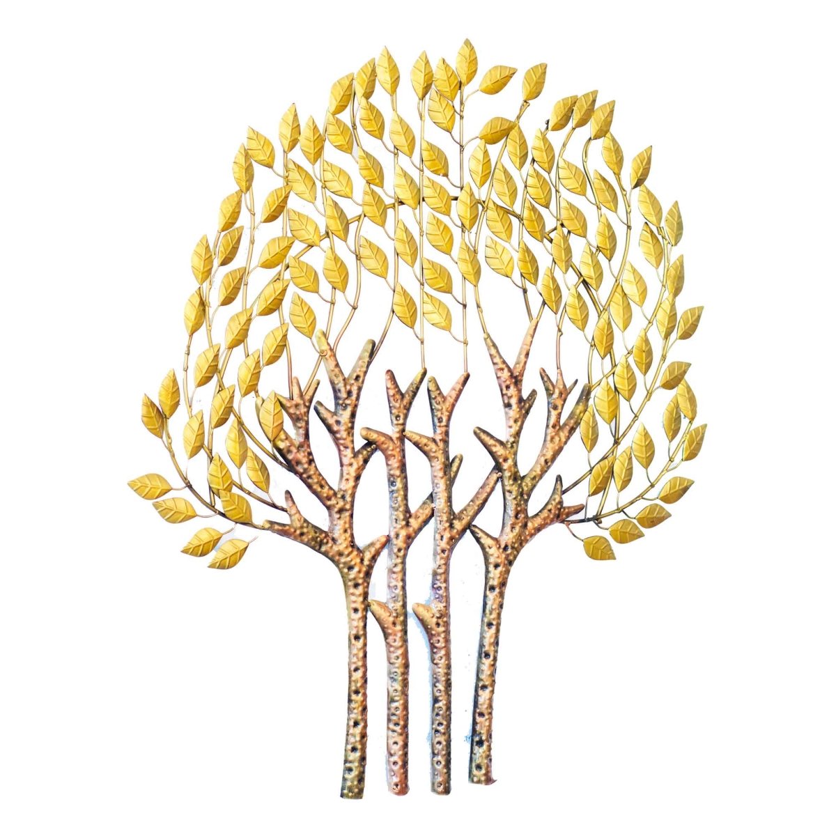 Kezevel Metal Tree Wall Decor - Metallic Tree Wall Hanging in Golden Bronze, Tree Wall Art for Living Room, Foyer, Home Decor