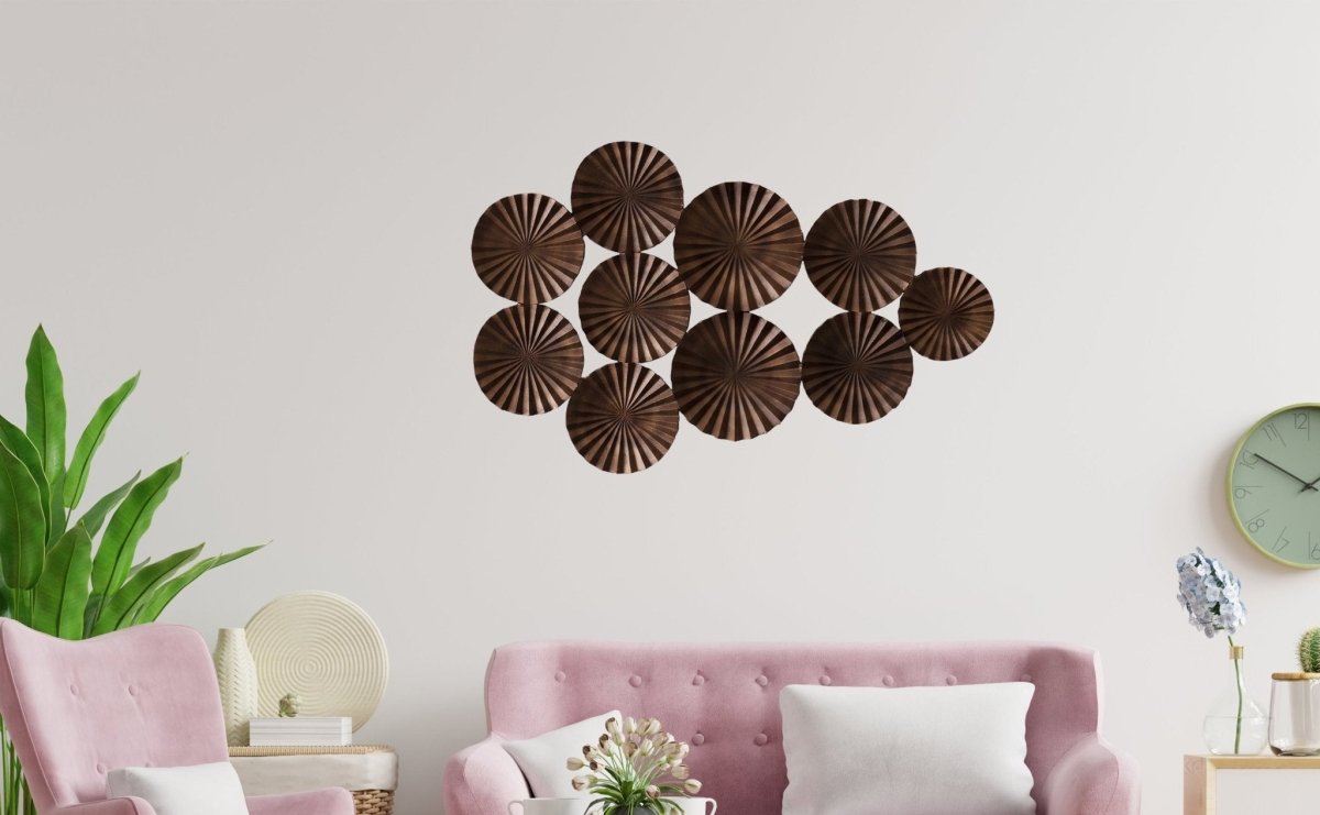 Kezevel Metal Wall Art Decor - Handcrafted Rectangular Abstract Rustic Brown Wall Hanging, Metal Wall Decor, Wall Sculpture, Size 100X6X64 CM - Kezevel