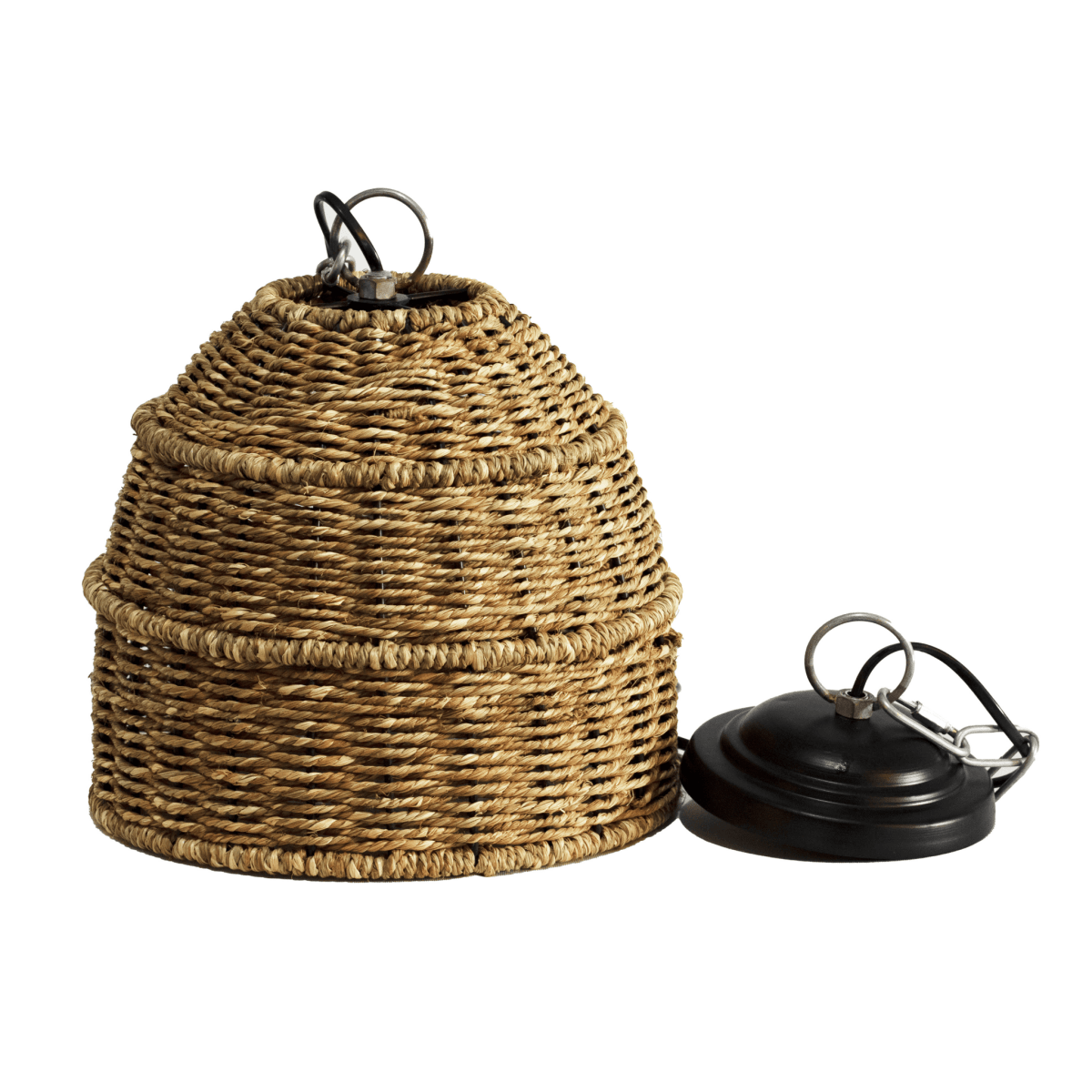 Kezevel Seagrass Weaved Hanging Light - Artistically Handcrafted Pendant Light for Living Room, Bedroom, Balcony and Foyer