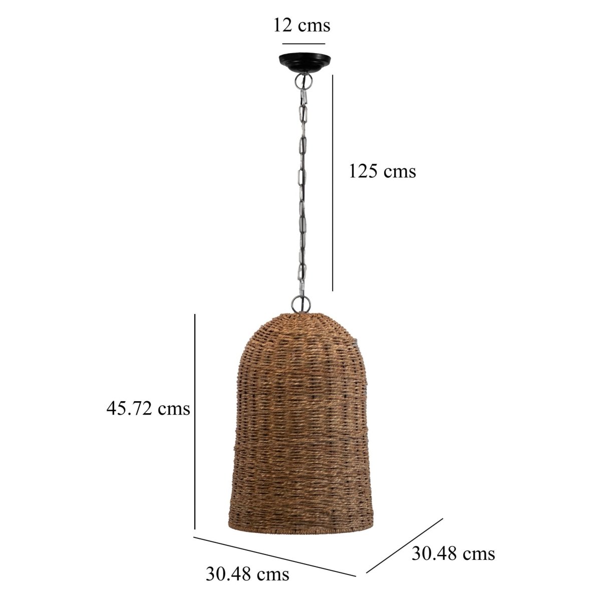 Kezevel Seagrass Weaved Hanging Light - Artistically Handcrafted Pendant Light for Living Room, Bedroom, Balcony and Foyer