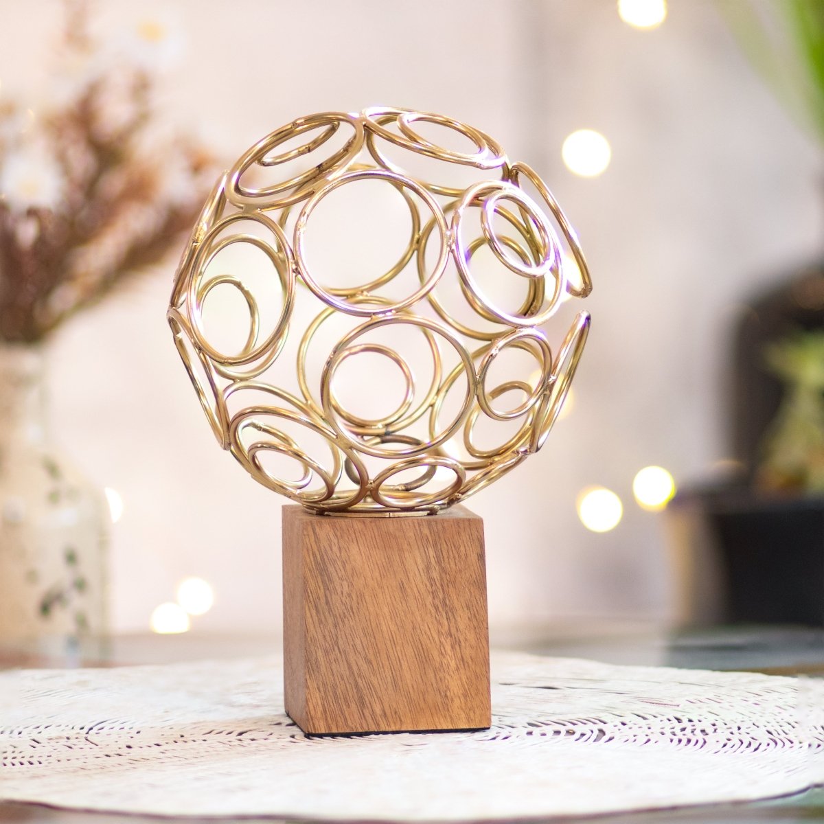 Kezevel Wooden Candle Stand - Antique Distressed Handcrafted Ivory Blue Green Candle Holders Home Decor, Pillar Candle Holder