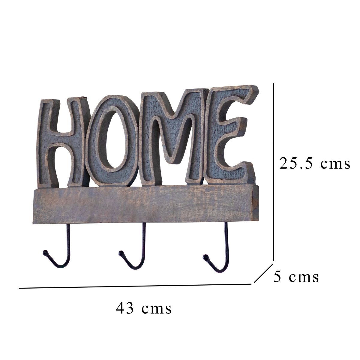 Kezevel Wooden Decorative Wall Hook - Brown, Grey Distressed Handcrafted Wall Hangers Decorative Hooks for Wall for Foyer