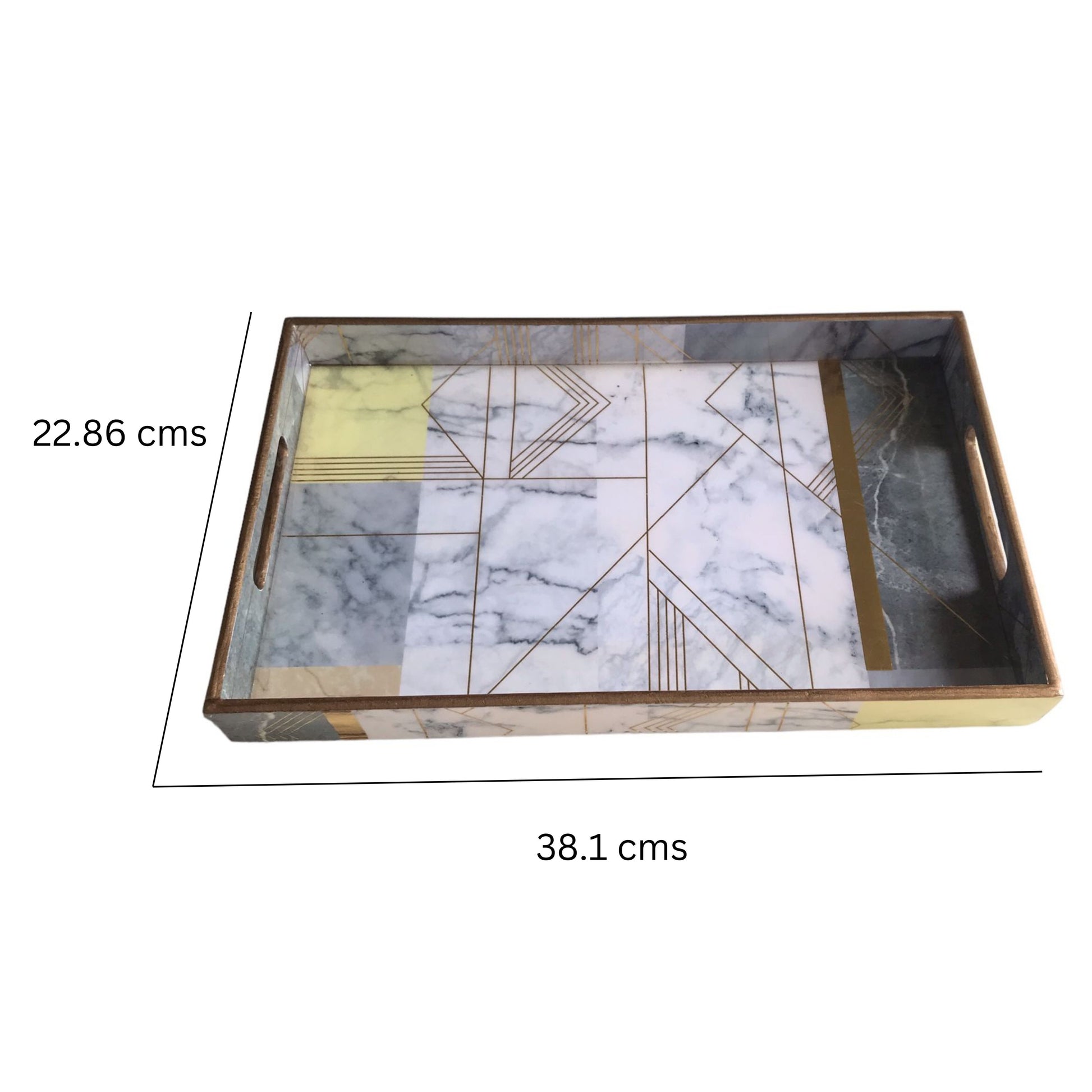 Kezevel Wooden Decorative Tray - Designer Tray for Table Decor, Tray for Home Decor, Serving Tray, Small, Medium and Large