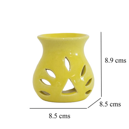 Kezevel Ceramic Tealight Candle Aroma Burner - Set of 2 Handcrafted Aroma Diffuser with Tealight Candle for Home Decoration