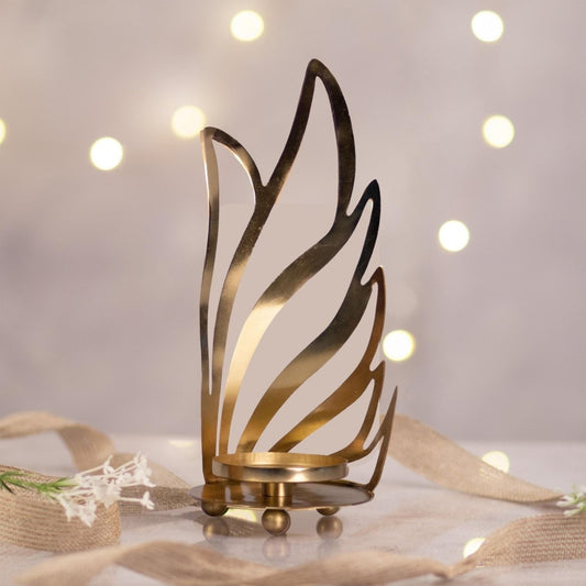 Kezevel Decorative Metal Candle Stand -Artistic Swan Shape Golden Candle Holder for Home Decoration, Table Decor, Room Decor