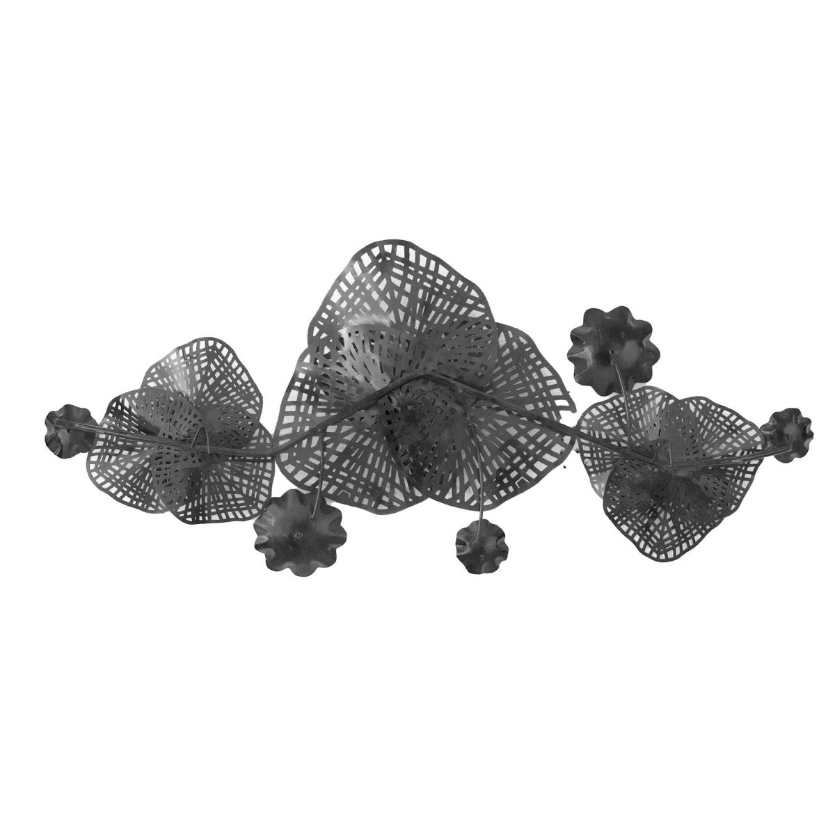 Kezevel Floral Metal Wall Decor - Floral Wall Hanging in Golden Bronze, Decorative Wall Art for Living, Foyer, Home Decor