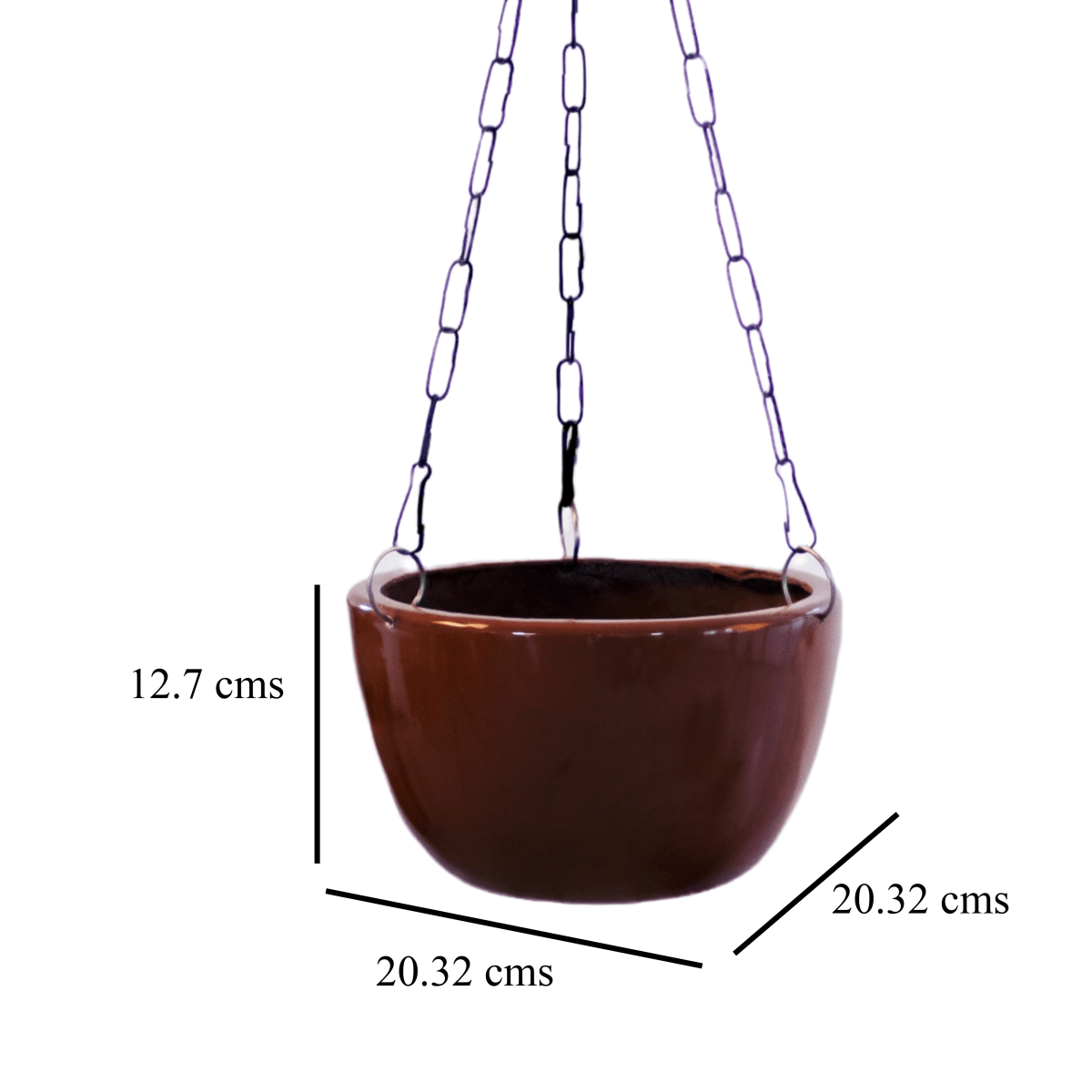 Kezevel Indoor Outdoor FRP Planters - Brown Hanging Flower Pot, Lightweight Durable Hanging Planter for Garden Home Décor