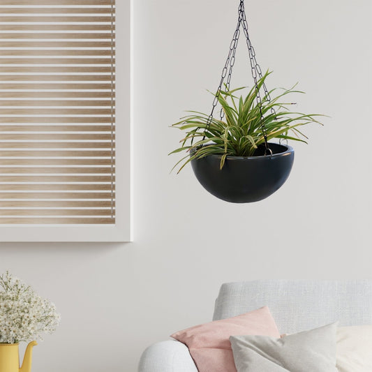 Kezevel Indoor Outdoor FRP Planters - Grey Hanging Flower Pot, Lightweight Durable Hanging Planter for Garden Home Décor