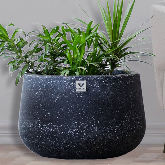 Kezevel Indoor Outdoor FRP Planters-Lightweight and Durable Matte Black Rectangle Flower Pot , Tree Planter for Garden Decor, Size 60.96X60.96X38.1 CM - Kezevel
