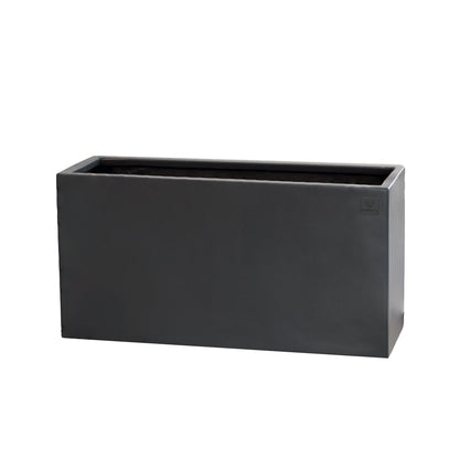 Kezevel Indoor Outdoor FRP Planters - Lightweight and Durable Matte Grey Rectangle Flower Pot, Tree Planter for Garden Décor