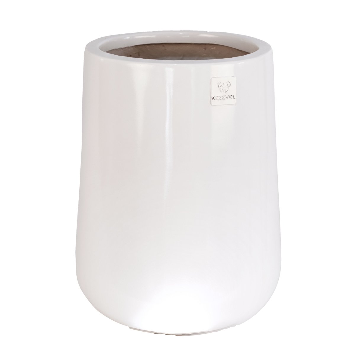 Kezevel Indoor Outdoor FRP Planters - Lightweight Durable Glossy White Finish Plumpy Flower Pot, Planter for Garden Décor
