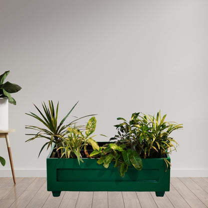 Kezevel Indoor Outdoor FRP Planters - Lightweight Durable Matte Green Rectangle Large Flower Pot, Floor Planter for Garden, Size 91.44X60.96X30.48 CM - Kezevel