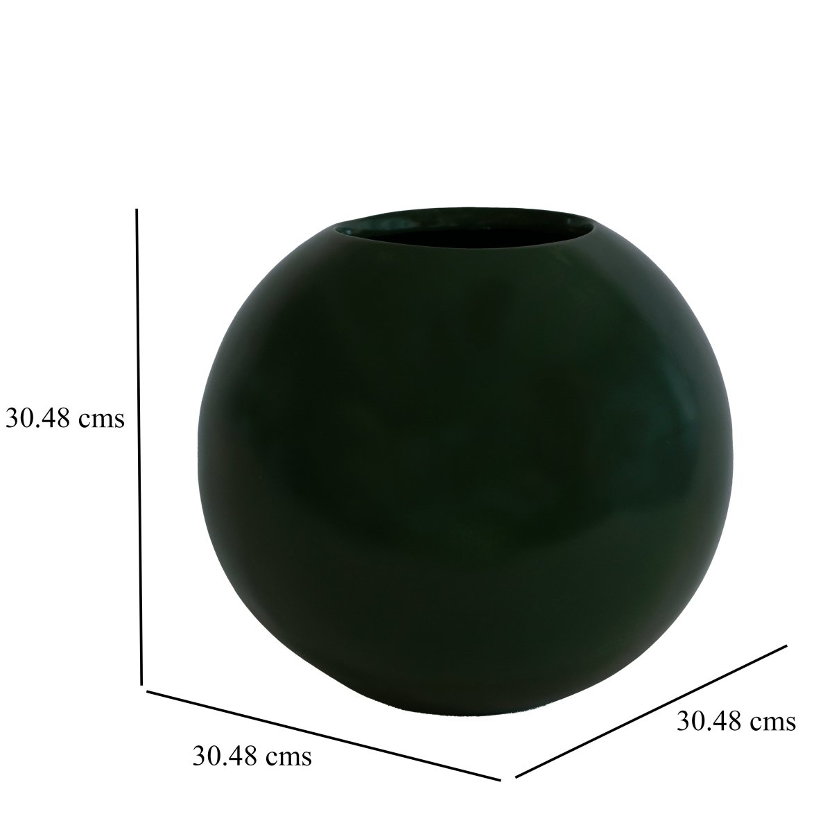 Kezevel Indoor Outdoor FRP Planters - Olive Green Sphere Flower Pot, Lightweight Durable Matt Planter for Garden Home Décor