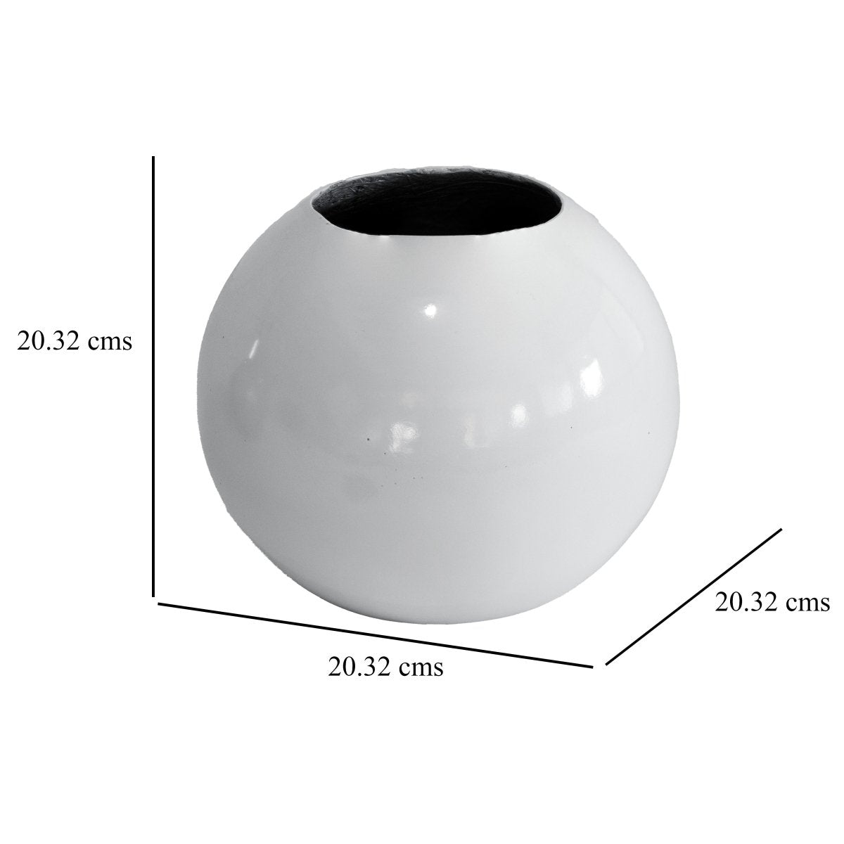 Kezevel Indoor Outdoor FRP Planters - White Sphere Flower Pot, Lightweight Durable Glossy Tree Planter for Garden Home Décor