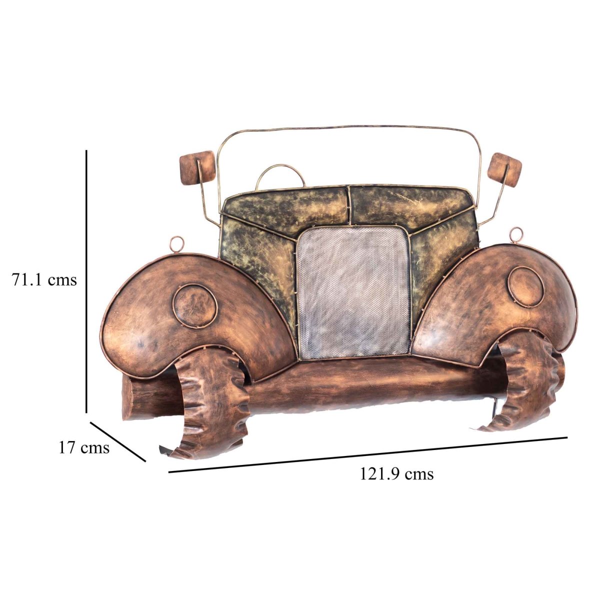 Kezevel Jeep Metal Wall Decor - Artistic Metallic Jeep Wall Art Decor in Antique Bronze and Green Finish for Home Decor
