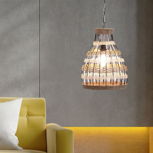 Kezevel Jute Laced Hanging Light - Artistically Handcrafted Pendant Light / Lamp for Living Room, Bedroom, Foyer and Balcony, Size 33.02X33.02X45.72CM - Kezevel