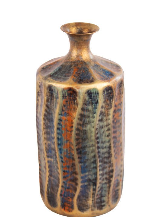 Kezevel Metal Antique Floor Vase - Multicolour Metal Long Flower Vases for Living Room Corner, Room, Foyer Decor, Home Decor