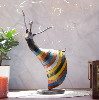 Kezevel Metal Dancing Lady Table Decor - Set of 2 Table Top Statue of Multicolour Metal Showpieces for Home Decor, Figurines, Size 22X12X38 CM - Kezevel