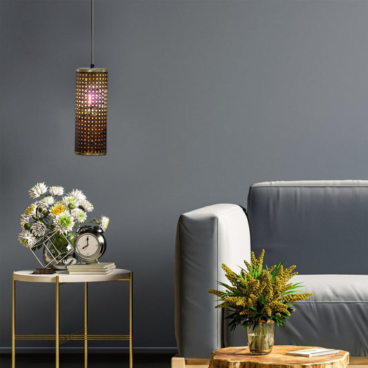 Kezevel Metal Decor Hanging Light - Black Golden Handcrafted Pendant Light / Lamp for Living Room, Bedroom, Balcony, Foyer