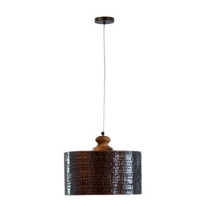 Kezevel Metal Decor Hanging Light - Handcrafted Antique Copper Cylindrical Hanging Light for Living Room, Decorative Pendant Light, Size 36X36X20CM - Kezevel