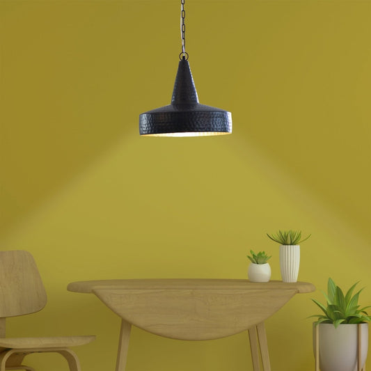 Kezevel Metal Decor Hanging Light - Handcrafted Conical Round Matte Black Hanging Light for Living Room, Decorative Pendant Light, Size 30X30X24 CM - Kezevel