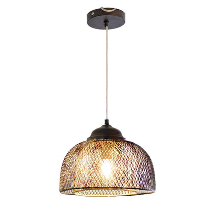 Kezevel Metal Decor Hanging Light - Handcrafted Netted Round Gold and Black Hanging Light for Living Room, Decorative Pendant Light, Size 30X30X22 CM - Kezevel