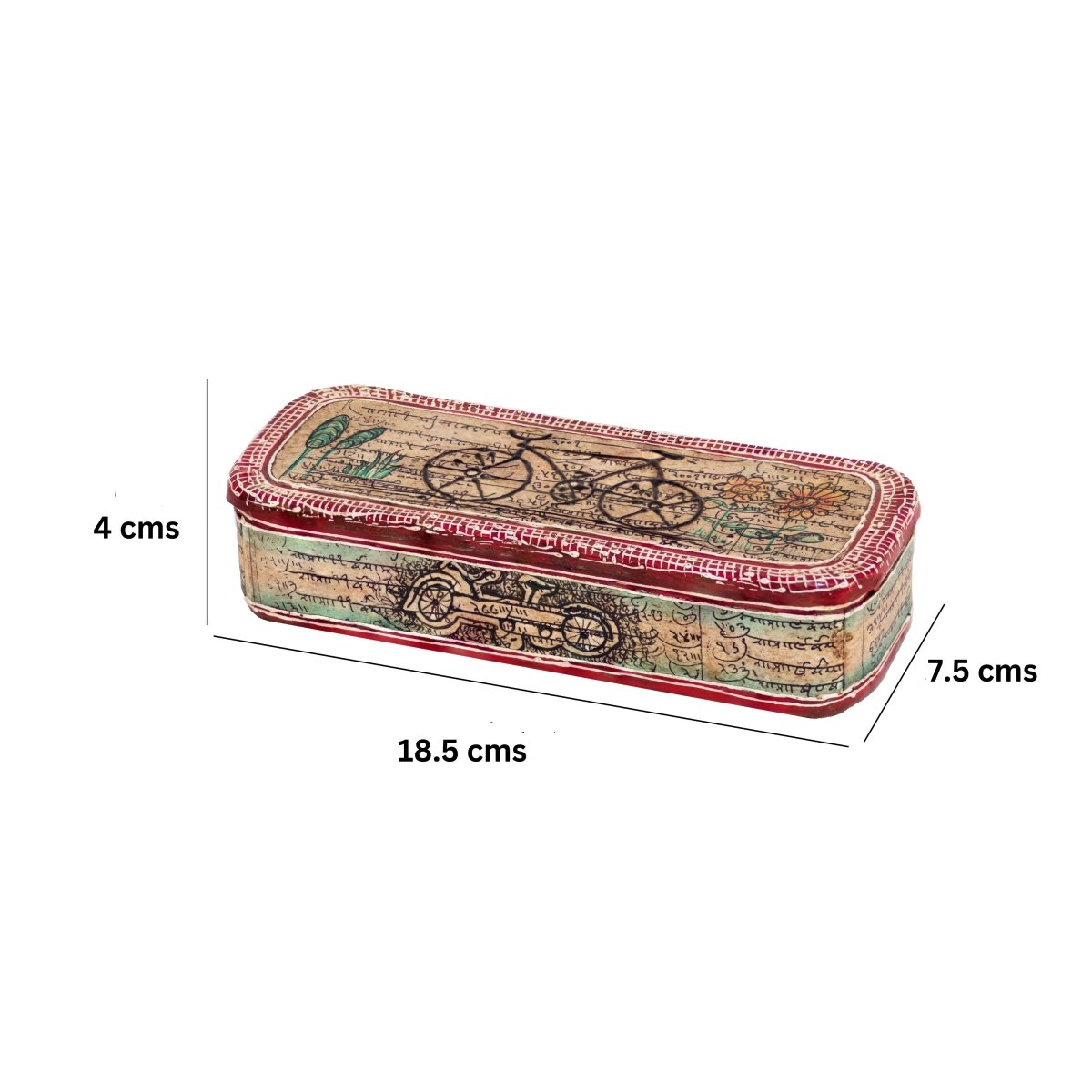 Kezevel Metal Decorative Storage Box - Rectangle Antique Multicolor Handcrafted Trinket Box, Stash Box, Treasure Box, Pen Box
