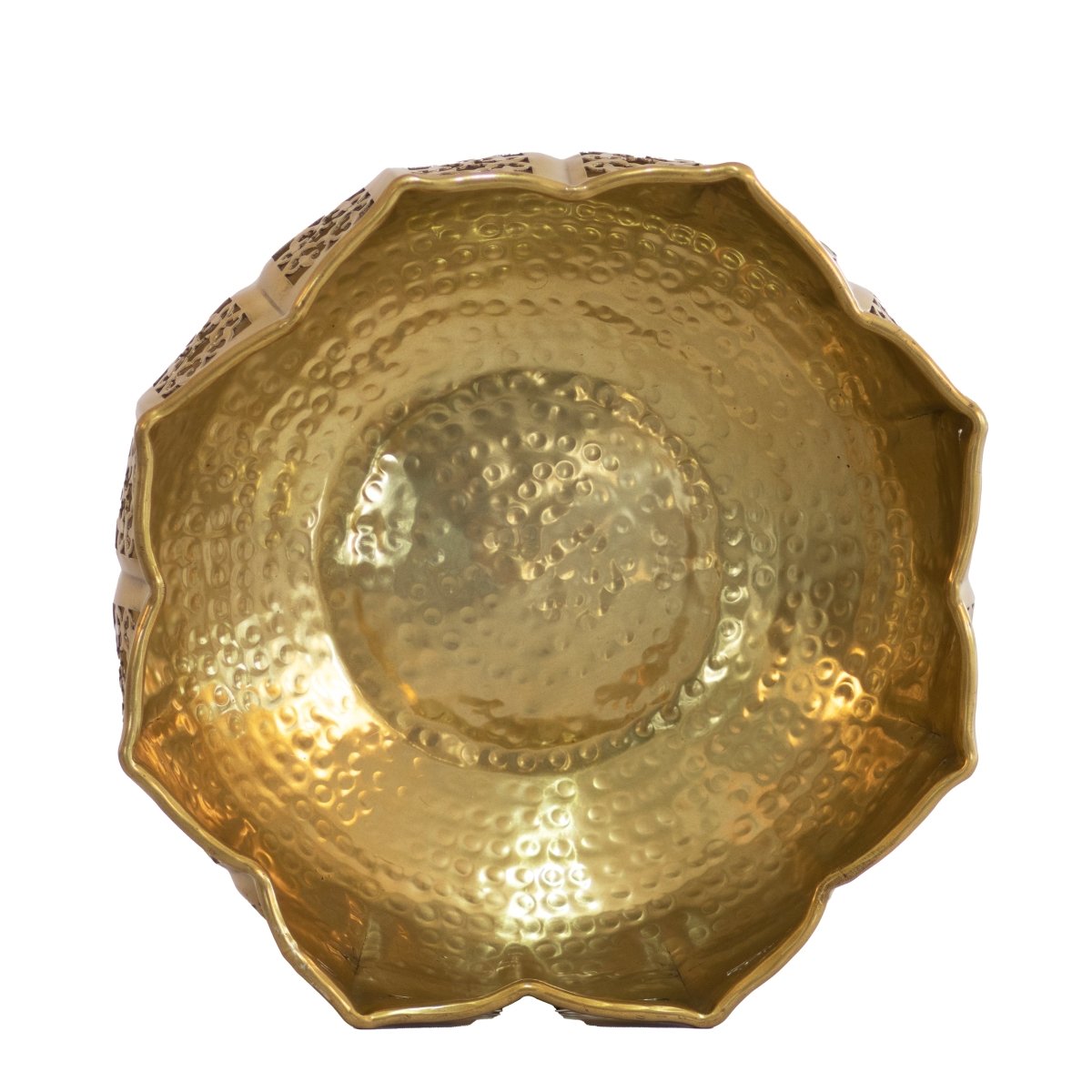 Kezevel Metal Decorative Urli Bowl - Golden Finish Traditional Handcrafted Urli Bowl for Flowers and Candles, Urli Pots