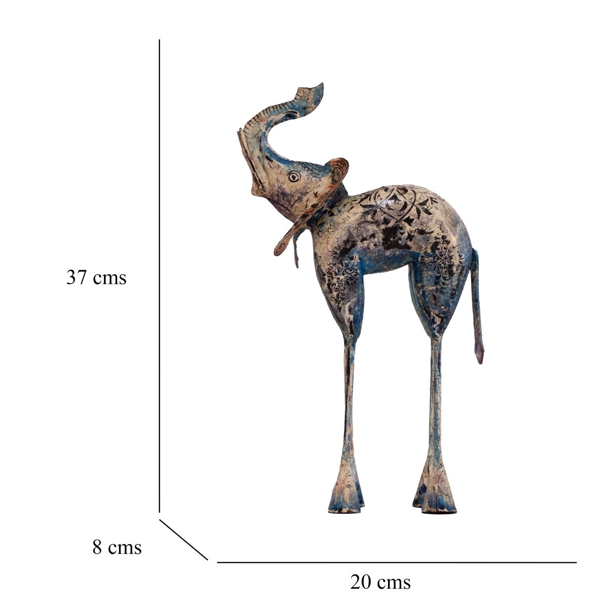Kezevel Metal Elephant Table Decor - Multicolour Handcrafted Elephant Showpieces for Living Room, Showpiece for Home Decor