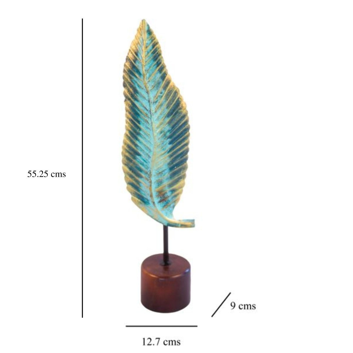 Kezevel Metal Leaf Table Decor - Big Leaf Figurines Statue of Golden Blue Metal Showpieces for Home Decor Living Room , Foyer