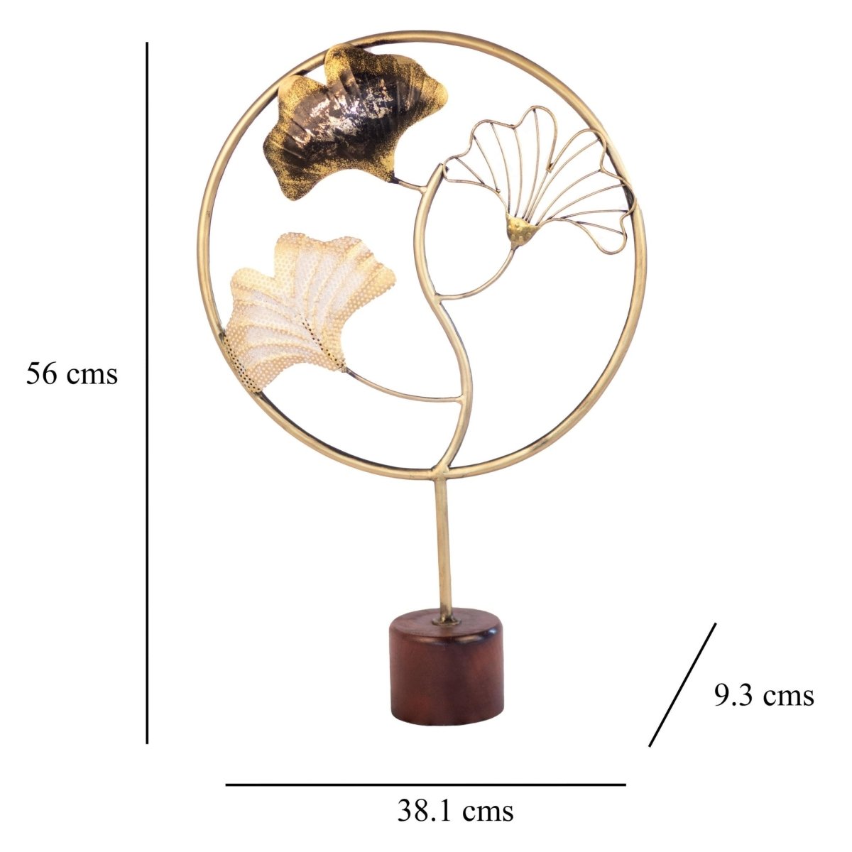 Kezevel Metal Leaf Table Decor- Ginkgo Leaf Figurines Statue in Golden Silver Black, Showpieces for Home Decor, Table Top