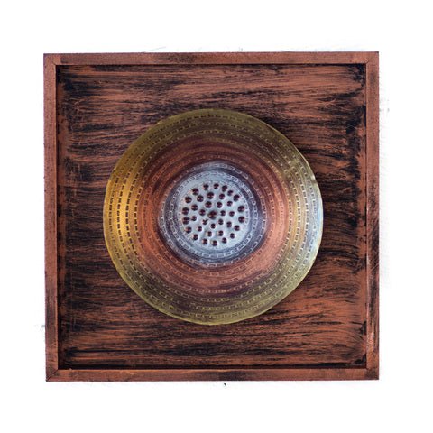 Kezevel Metal Round Wall Decor - Wall Showpiece in Golden Silver Copper Finish, Metal Wall Art for Living, Foyer, Home Decor