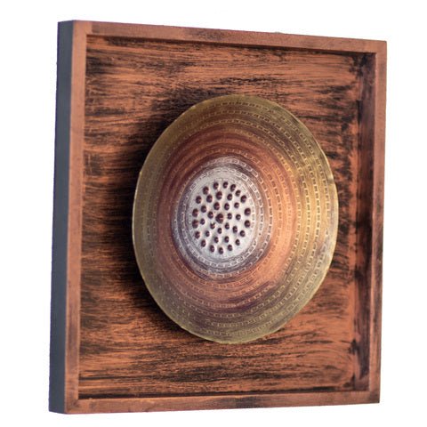 Kezevel Metal Round Wall Decor - Wall Showpiece in Golden Silver Copper Finish, Metal Wall Art for Living, Foyer, Home Decor