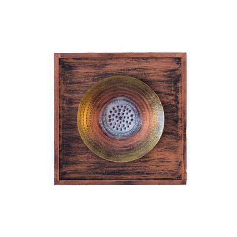 Kezevel Metal Round Wall Decor - Wall Showpiece in Golden Silver Copper Finish, Metal Wall Art for Living, Foyer, Home Decor