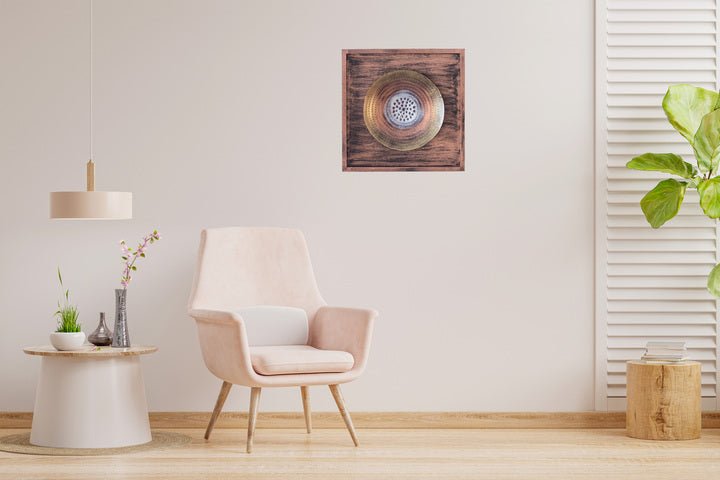 Kezevel Metal Round Wall Decor - Wall Showpiece in Golden Silver Copper Finish, Metal Wall Art for Living, Foyer, Home Decor
