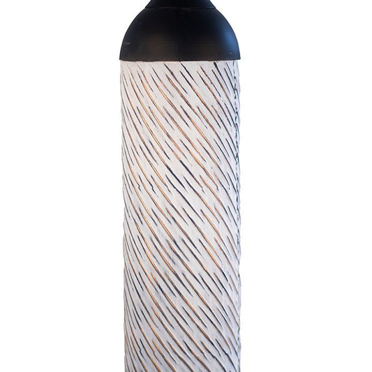 Kezevel Metal Tall Floor Vase - Big Vase Black White with Golden Streaks Long Vases for Living Room Corner, Home Decor, Foyer