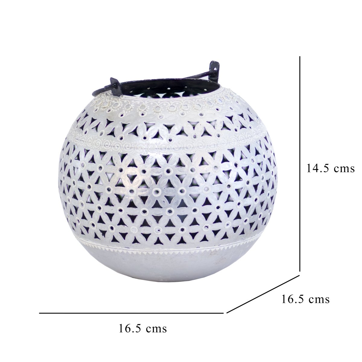Kezevel Metal Tealight Candle Holder - Handcrafted Round Silver Finish Candle Holders for Home Decor, Table Decor, Puja Decor