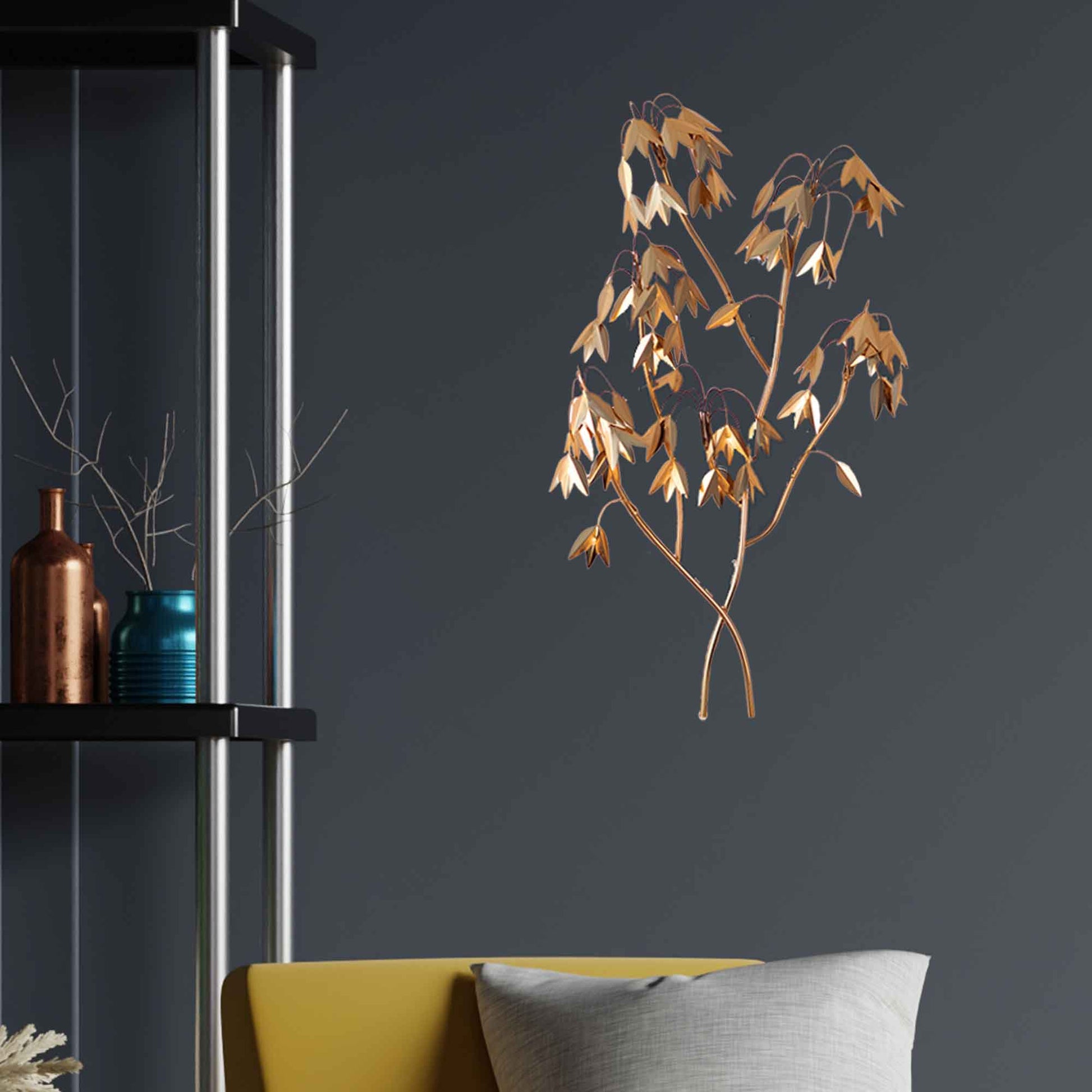 Kezevel Metal Tree Wall Decor - Metal Wall Art in Shiny Golden Finish Metal Wall Hangings for Foyer, Room Decor, Home Decor