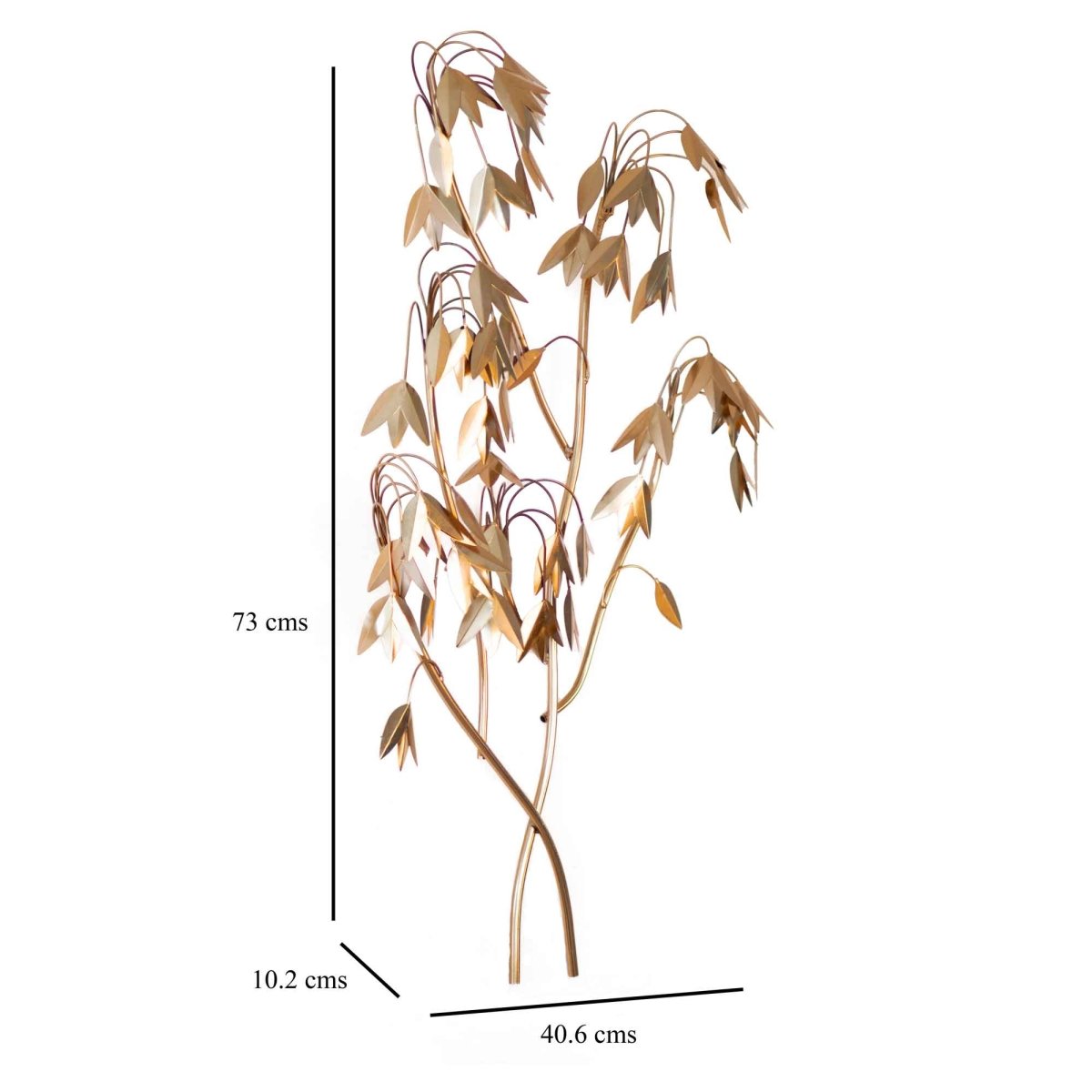 Kezevel Metal Tree Wall Decor - Metal Wall Art in Shiny Golden Finish Metal Wall Hangings for Foyer, Room Decor, Home Decor