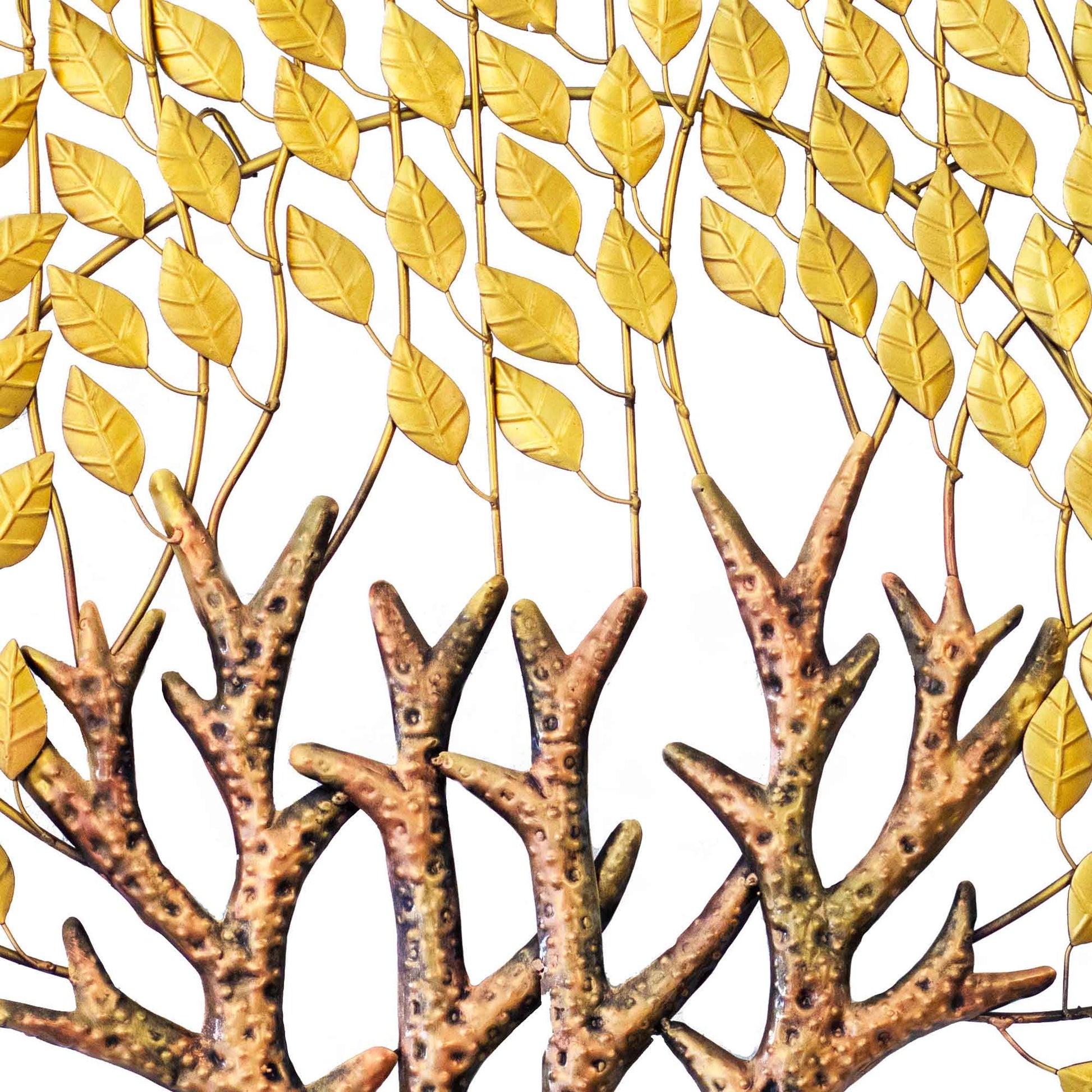 Kezevel Metal Tree Wall Decor - Metallic Tree Wall Hanging in Golden Bronze, Tree Wall Art for Living Room, Foyer, Home Decor
