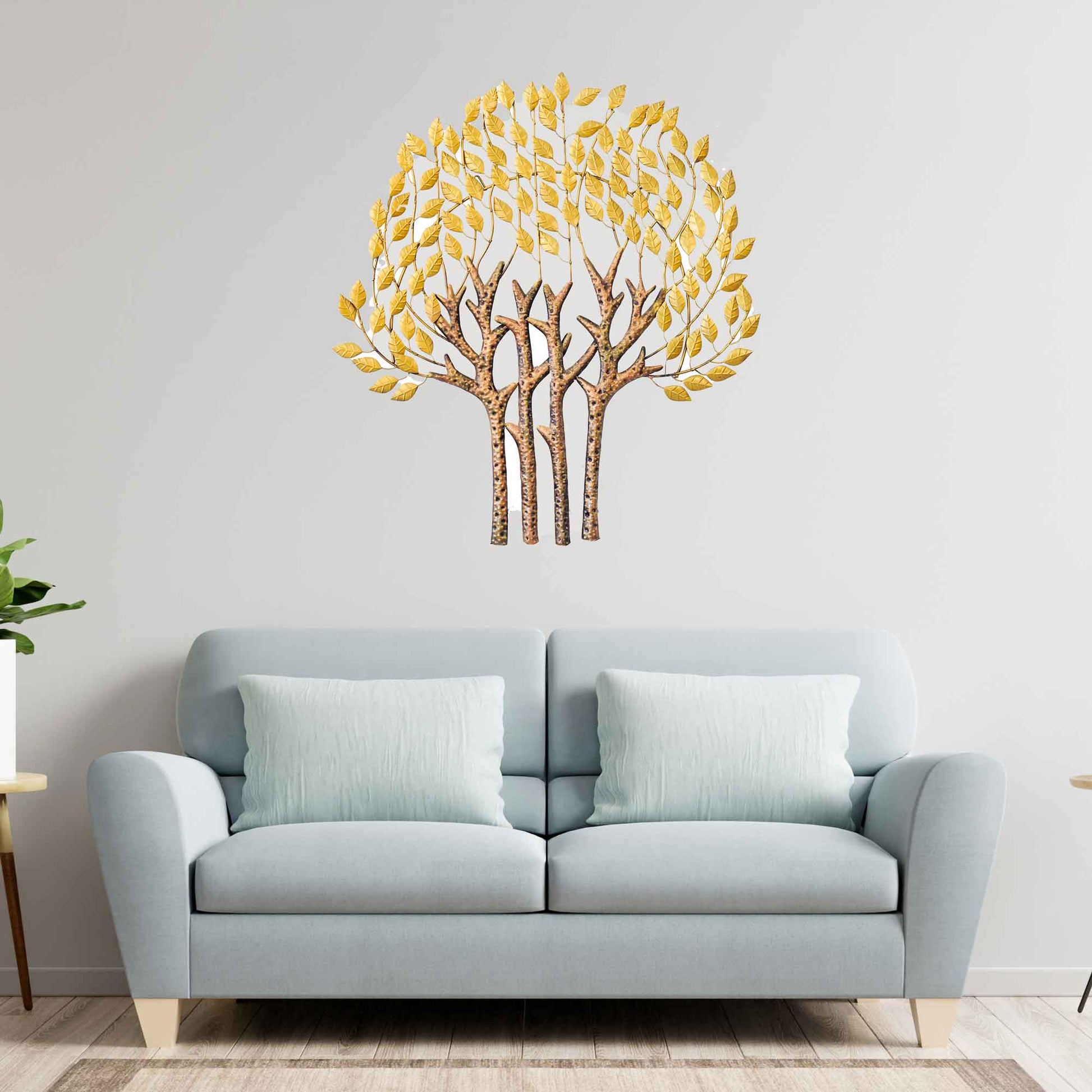 Kezevel Metal Tree Wall Decor - Metallic Tree Wall Hanging in Golden Bronze, Tree Wall Art for Living Room, Foyer, Home Decor