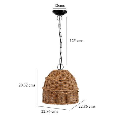Kezevel Seagrass Weaved Hanging Light - Artistically Handcrafted Pendant Light for Living Room, Bedroom, Balcony and Foyer