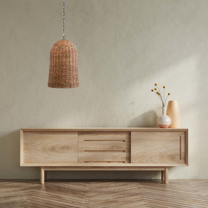 Kezevel Seagrass Weaved Hanging Light - Artistically Handcrafted Pendant Light for Living Room, Bedroom, Balcony and Foyer