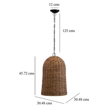 Kezevel Seagrass Weaved Hanging Light - Artistically Handcrafted Pendant Light for Living Room, Bedroom, Balcony and Foyer