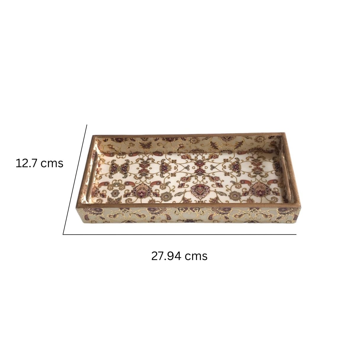 Kezevel Wooden Decorative Tray - Designer Tray for Table Decor, Tray for Home Decor, Serving Tray, Small