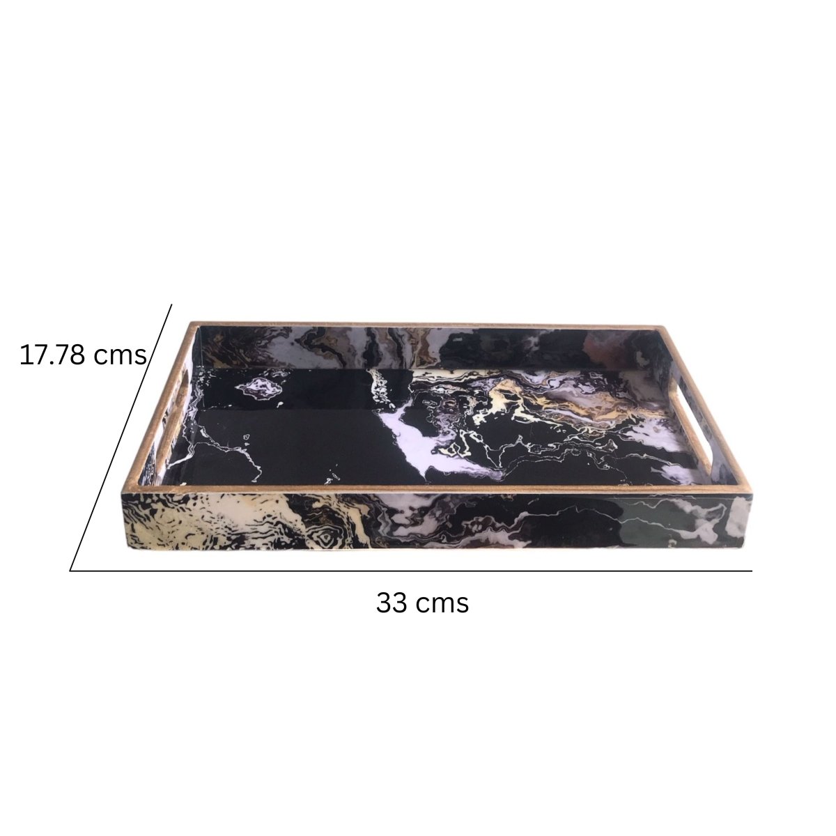Kezevel Wooden Decorative Tray - Designer Tray for Table Decor, Tray for Home Decor, Serving Tray, Medium