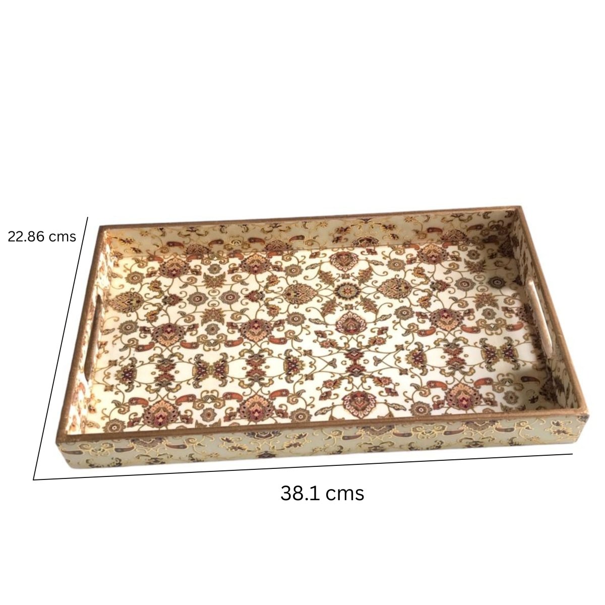 Kezevel Wooden Decorative Tray - Designer Tray for Table Decor, Tray for Home Decor, Serving Tray, Large