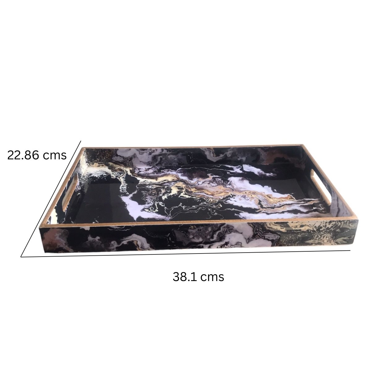 Kezevel Wooden Decorative Tray - Designer Tray for Table Decor, Tray for Home Decor, Serving Tray, Large