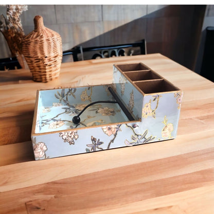 Kezevel Wooden Napkin cum Cutlery Holder - Napkin Cutlery Organizer for Dining Table for Forks, Knives, Spoons, Napkin